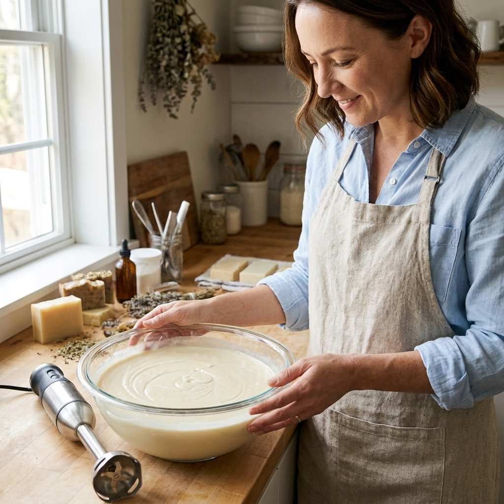 Easy Cold Process Soap Recipe for Beginners (With Lye Safety Guide)